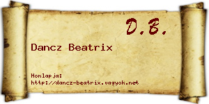 Dancz Beatrix névjegykártya