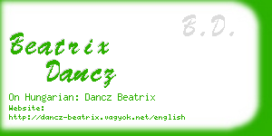 beatrix dancz business card